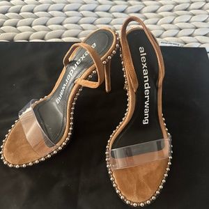 Alexander Wang Nova Slingback Stud Clear Sandal